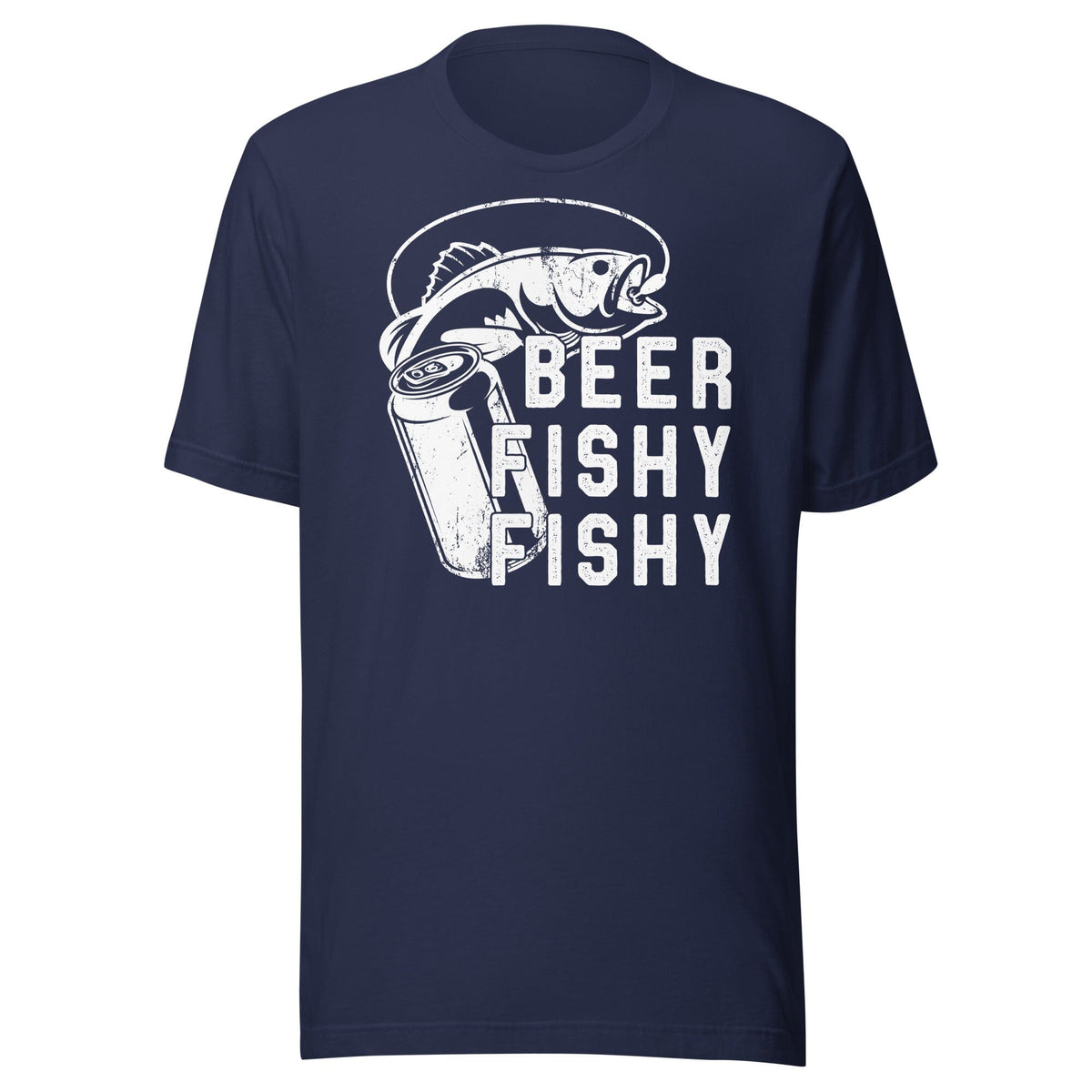 Beer Fishy Fishy T-Shirt Green Blob Outdoors Navy XS 