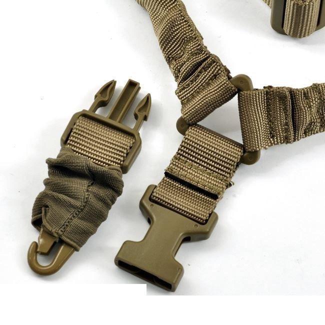 DARK EARTH SLING One Point Bungee Rifle Strap Gun Sling w QD Buckle attachment Slings &amp; Swivels Green Blob Outdoors 