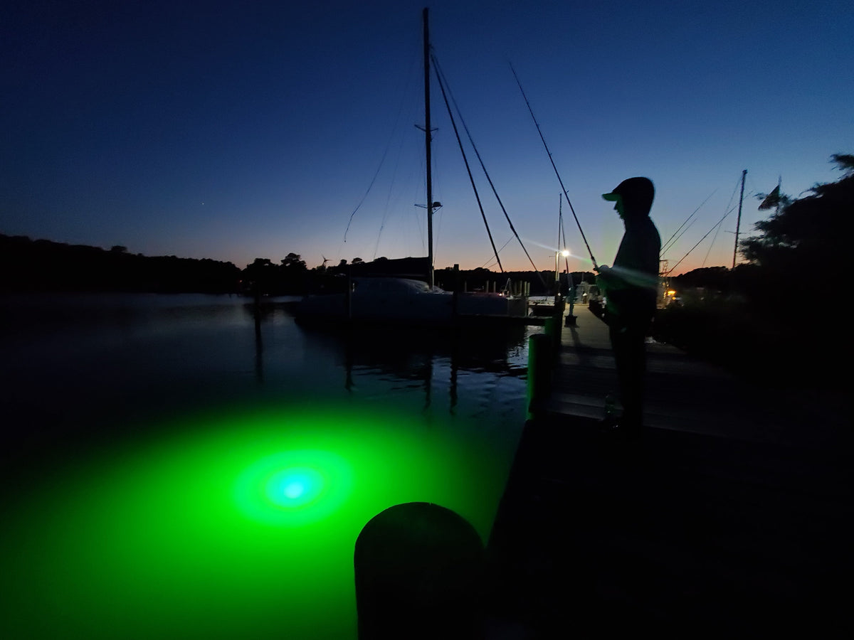 Green Blob Bottom Bobber Underwater Fishing Light 110V for Docks Fishing Lights Green Blob Outdoors 