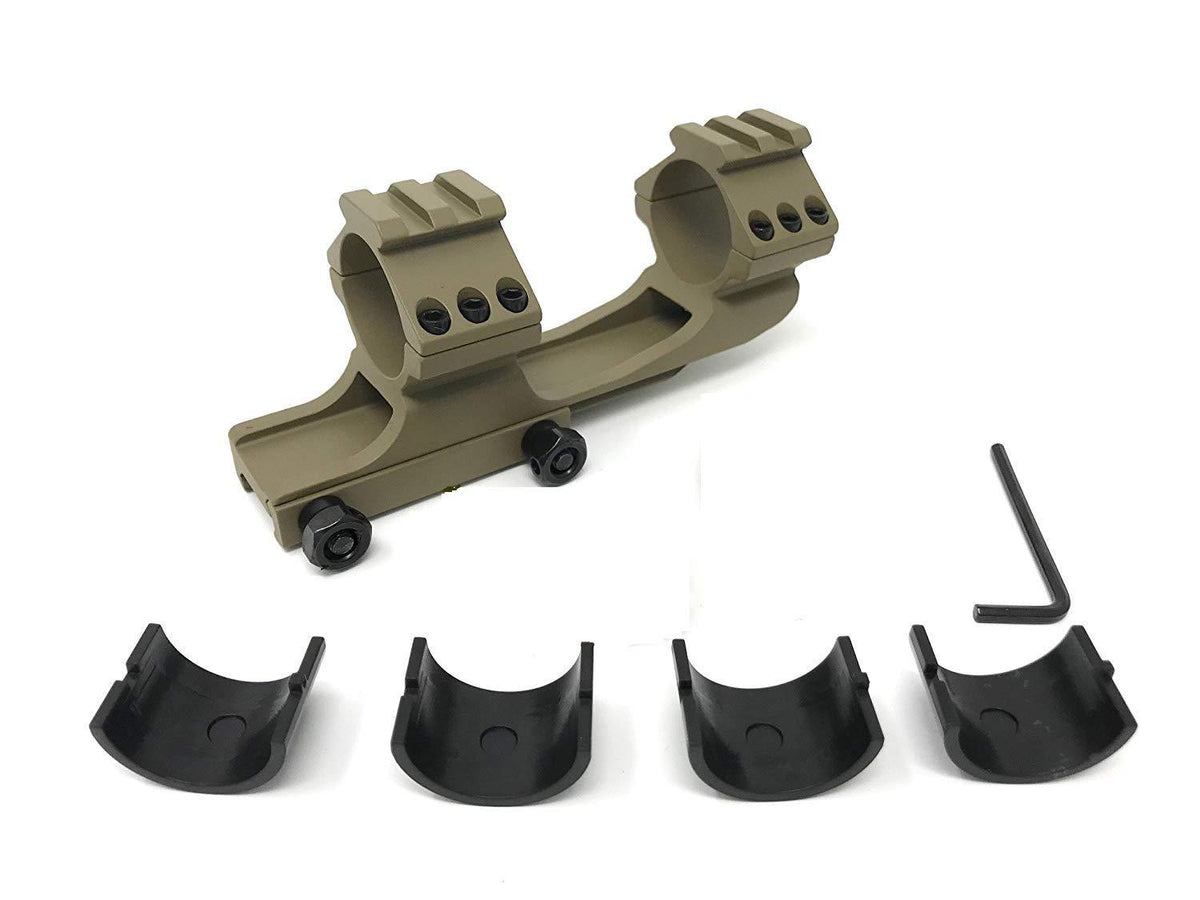Green Blob Outdoors (Dark Earth 30 mm with 1&quot; Inserts) Cantilever Dual Ring Scope Mount DE, FDE, Tan for Nikon, Leupold, Burris Scope Mounts Green Blob Outdoors 