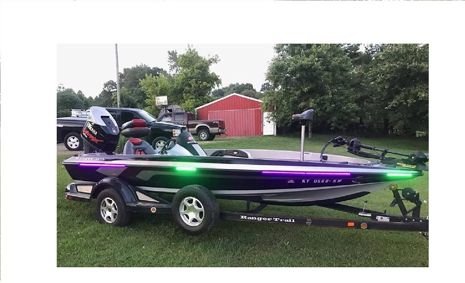 Boat Bow LED Navigation (Stern & Bow) Light Kit, Red, Green, and White Strips for Bass Boats, Waterproof