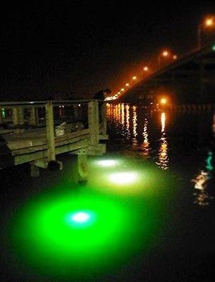 Green Blob Underwater Fishing Light 15000 Lumen for Boats w Alligator Clips, Cigarette Lighter and 30ft Cord Fishing Lights Green Blob Outdoors 