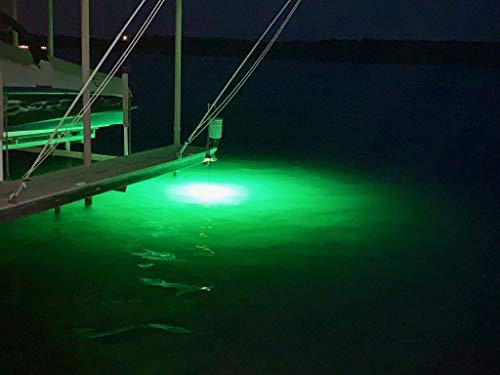 Green Blob Underwater Fishing Light 7500 Lumen for Boats includes Alligator Clips &amp; Cigarette Lighter w/ 30ft Cord, GPS or Navigation System Green Blob Outdoors 