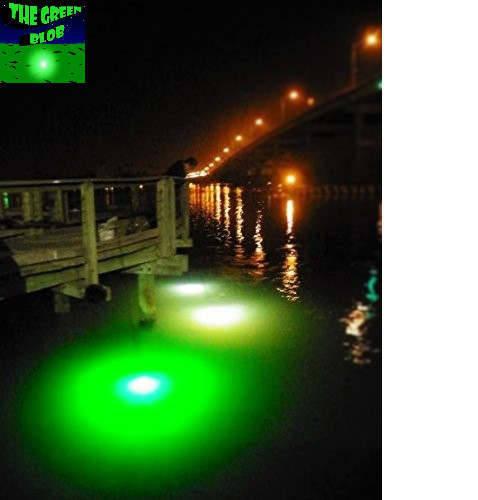 Green Dock 15000 Lumen LED Underwater Fishing Light with 110V Transformer 30ft Cable with 3 Prong Plug Fishing Lights Green Blob Outdoors 