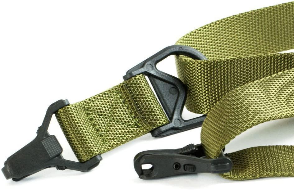 M4 M16 Green Tactical 2 Point Rifle Sling with Paraclips Slings Green Blob Outdoors 