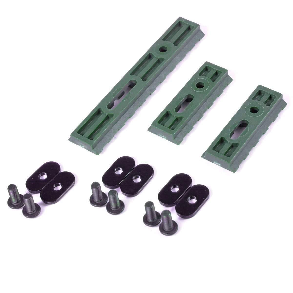 Olive Drab Green Slotted Polymer Picatinny Rail Set for Handguards Rails Green Blob Outdoors 