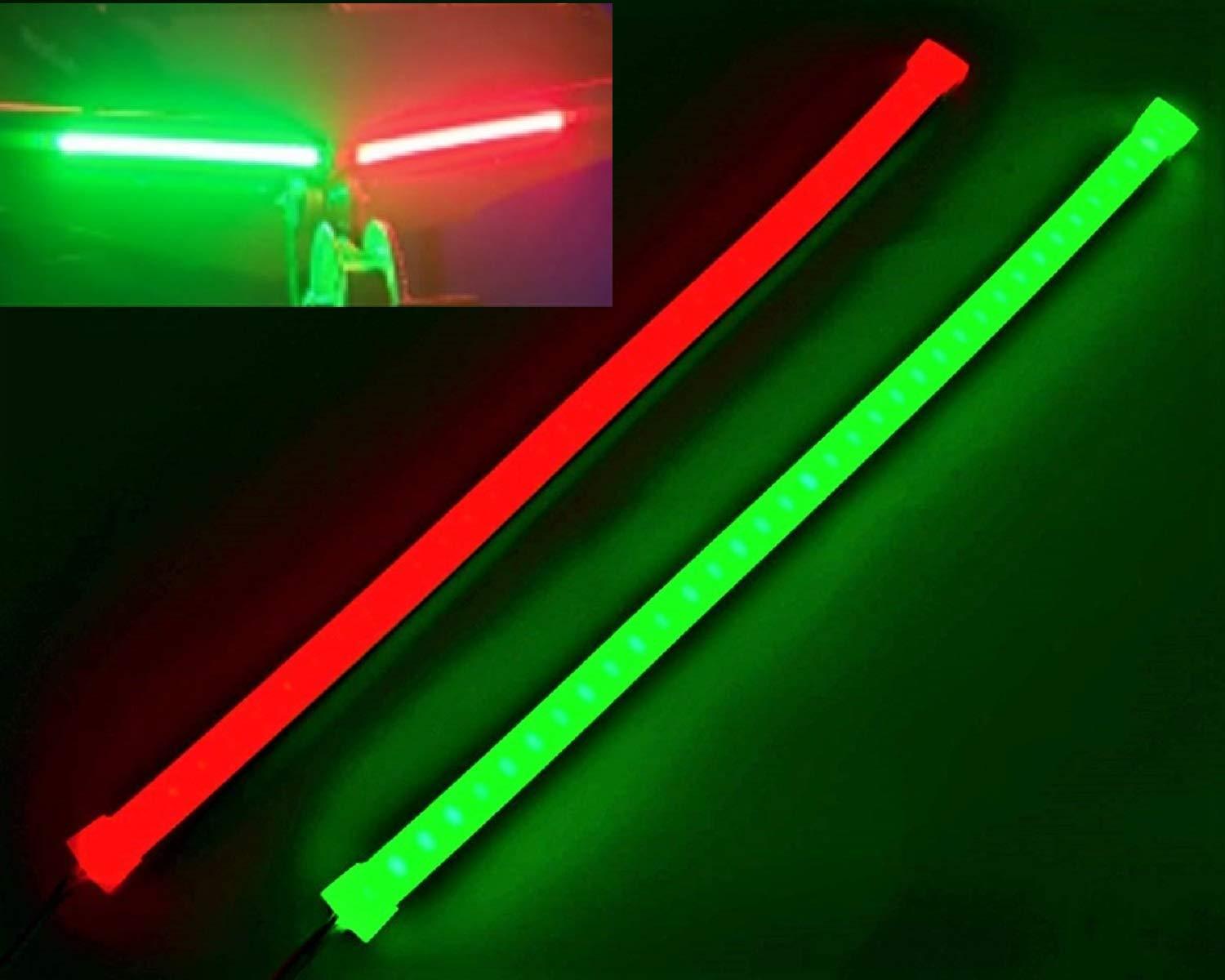 Pimp My Boat Neon Navigation LED Light Strips Red & Green for Bass Boats, Pontoons, Wave Runners, Kayaks, and Ski Boats Boat Lights Green Blob Outdoors 