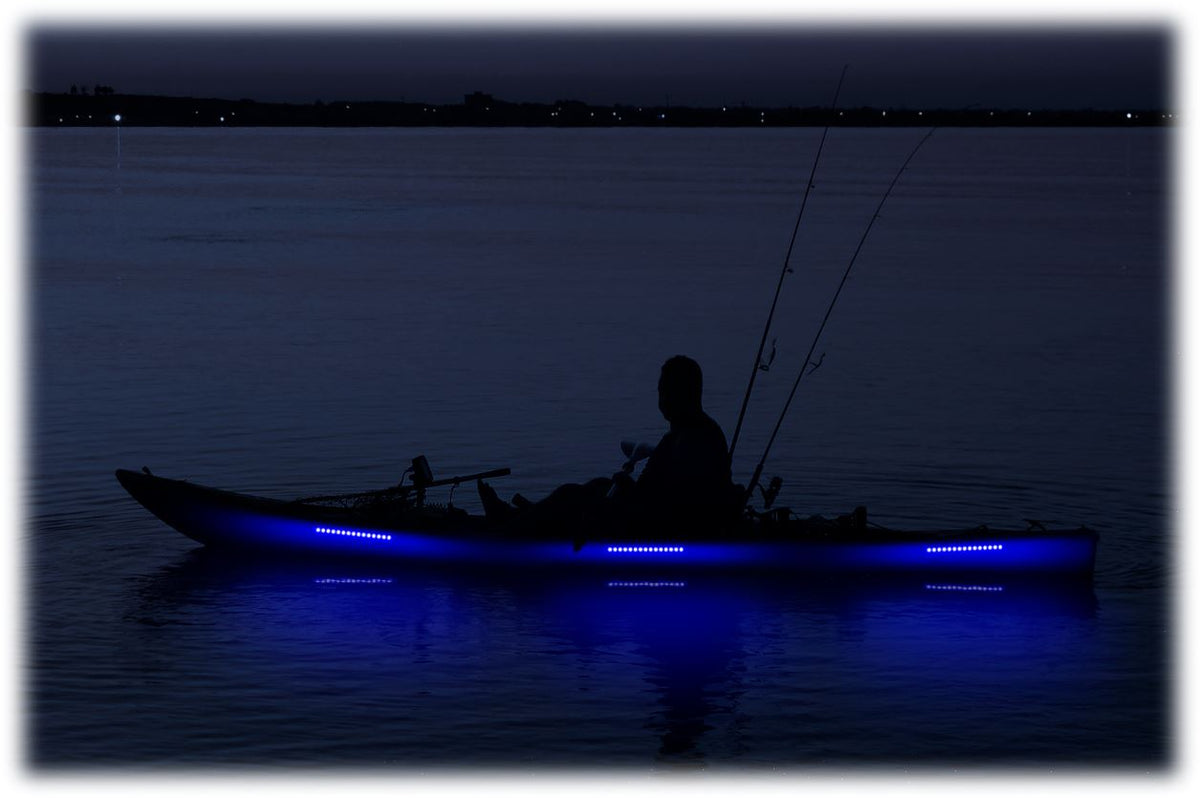 Pimp My Kayak - Blue LED Lighting DIY Kit - 30,000 Lumens - Includes Bonus Red &amp; Green Navigation Lights Pimp My Kayak Green Blob Outdoors 