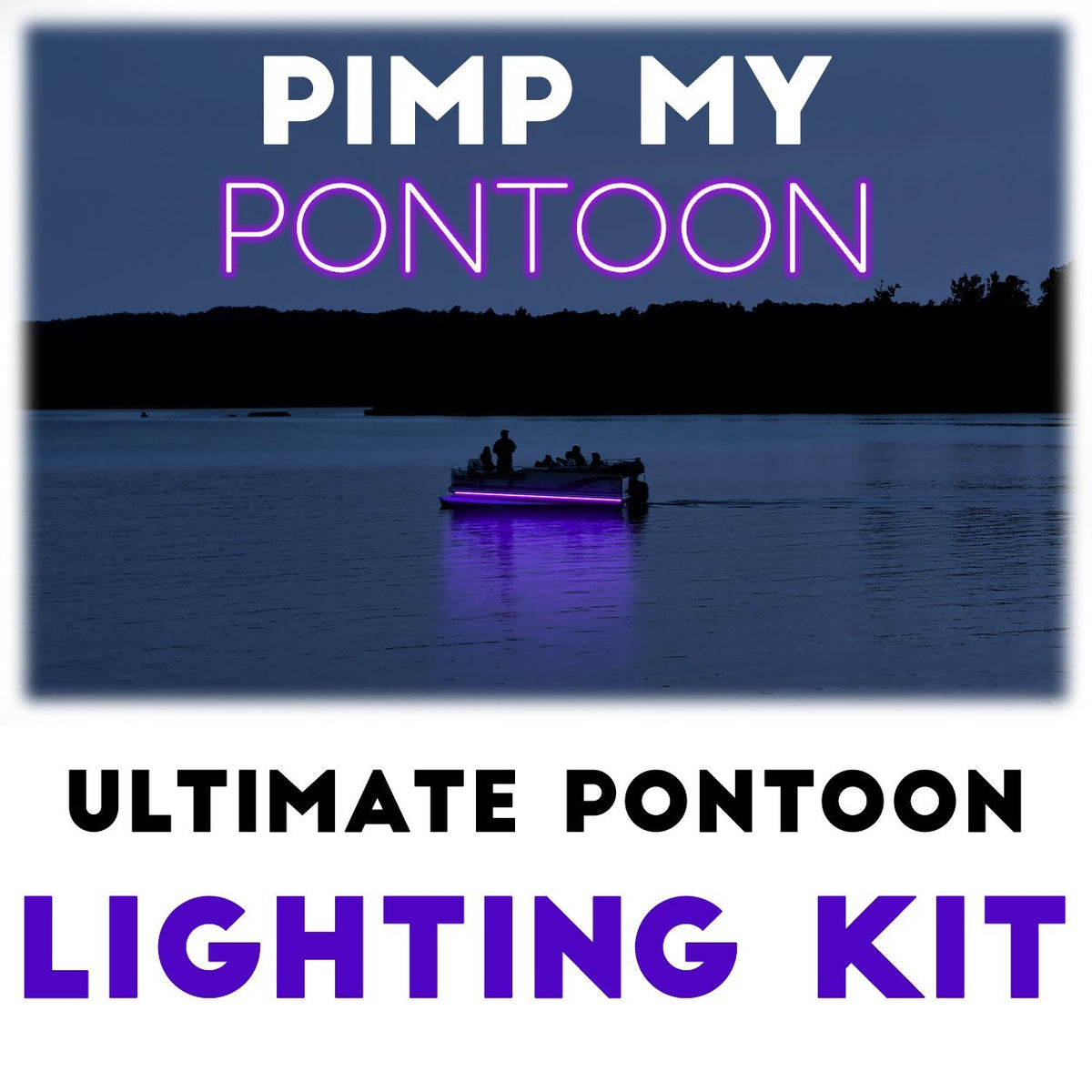Pimp My Pontoon - Black Light Ultraviolet (UV) LED Under Deck Lighting DIY Kit - 30,000 Lumens - Includes Bonus Red &amp; Green Navigation Lights Pimp My boat Green Blob Outdoors 