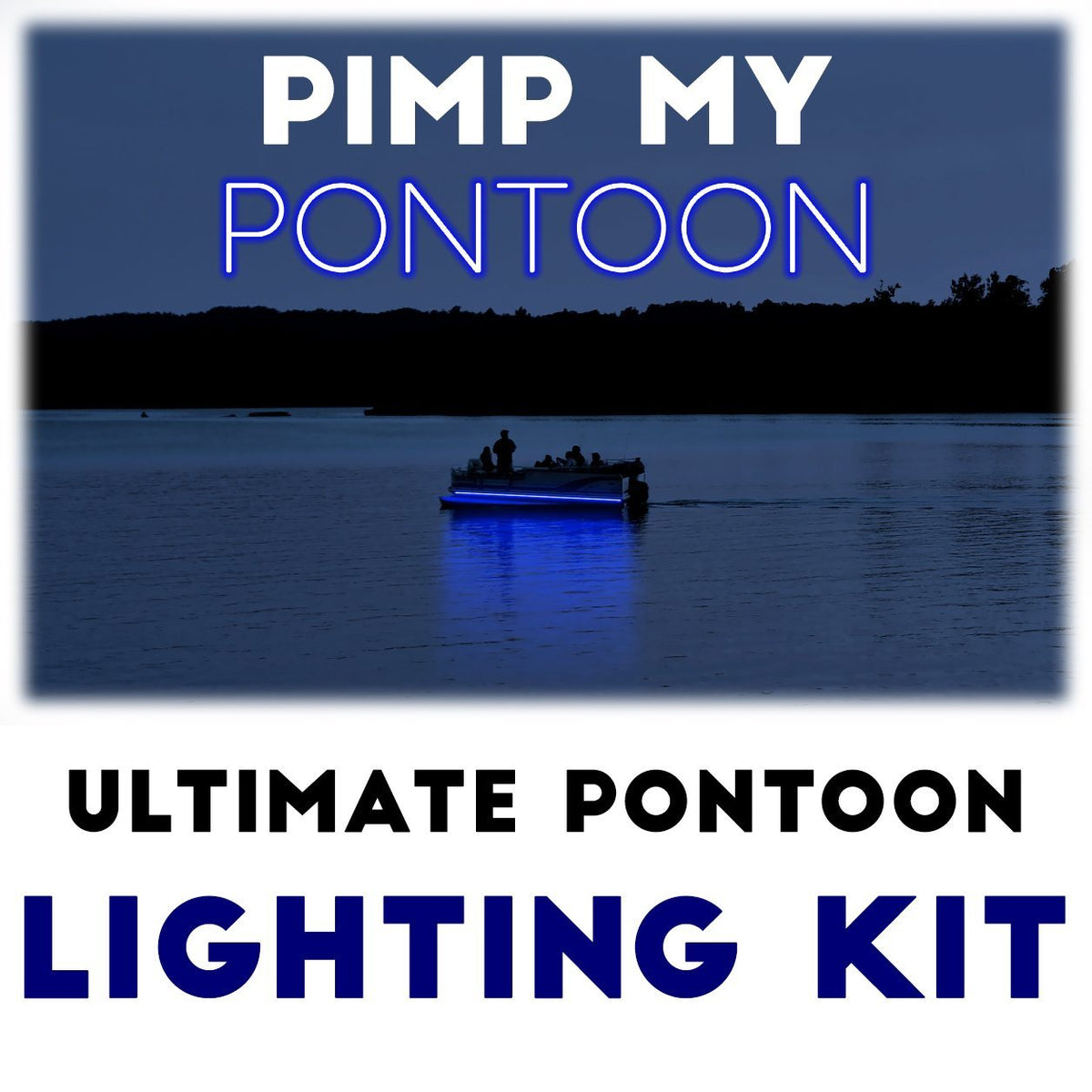Pimp My Pontoon - Blue LED Under Deck Lighting DIY Kit - 30,000 Lumens - Includes Bonus Red &amp; Green Navigation Lights Pimp My Boat Green Blob Outdoors 