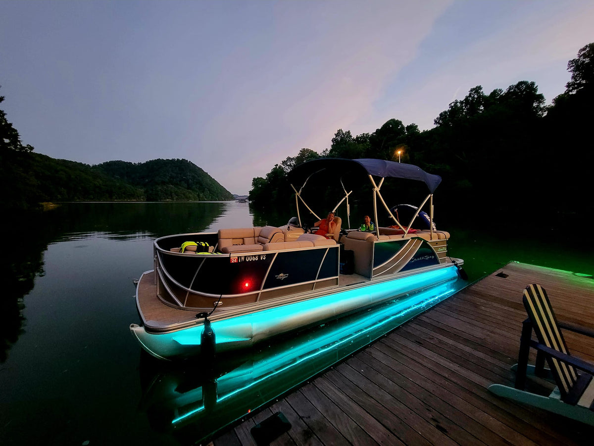Green Blob Outdoors Pimp My Pontoon Ultra-Violet UV LED Boat Deck Lighting Kit with Bonus Red & Green Navigation Lights DIY Pontoon Under Deck