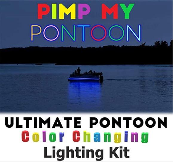 Pimp My Pontoon - LED Under Deck Lighting DIY Kit - 30,000 Lumens + Bonus Red &amp; Green Navigation Lights Pontoon Light Kit Green Blob Outdoors Multi-Color 25 Feet 