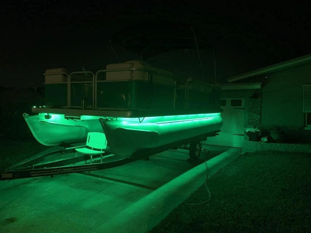 Pimp My Pontoon Neon Green LED Under Glow Deck Boat Lighting Kit DIY -  Green Blob Outdoors