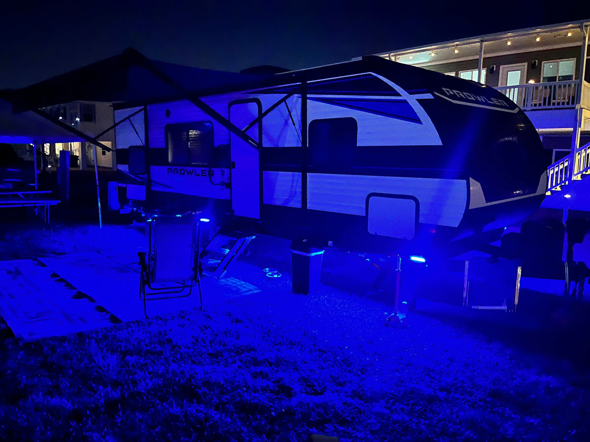 Pimp My Travel Trailer Multi-Color Under Glow LED Lighting Kit with Remote Pimp My RV Green Blob Outdoors 