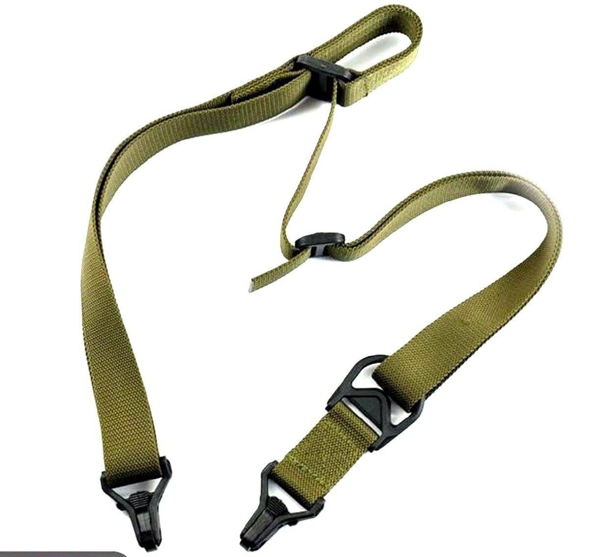 Tactical 1 or 2 point Sling, Quick Action Adjustment Slings & Swivels Green Blob Outdoors Green 